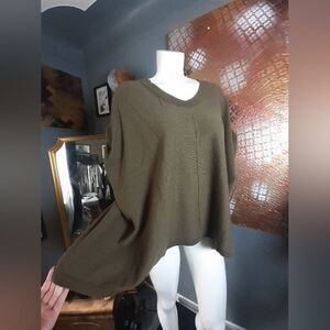 Zara Nwt Wool Blend Oversized Olive Green Sweater